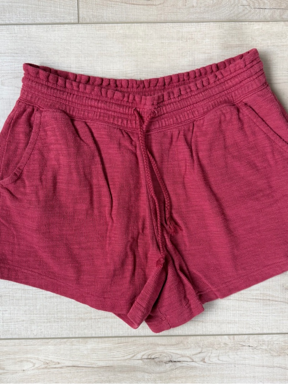 Aerie Size L High Waisted Endless Summer Shorts Red/burgundy Cozy Leisure Lounge